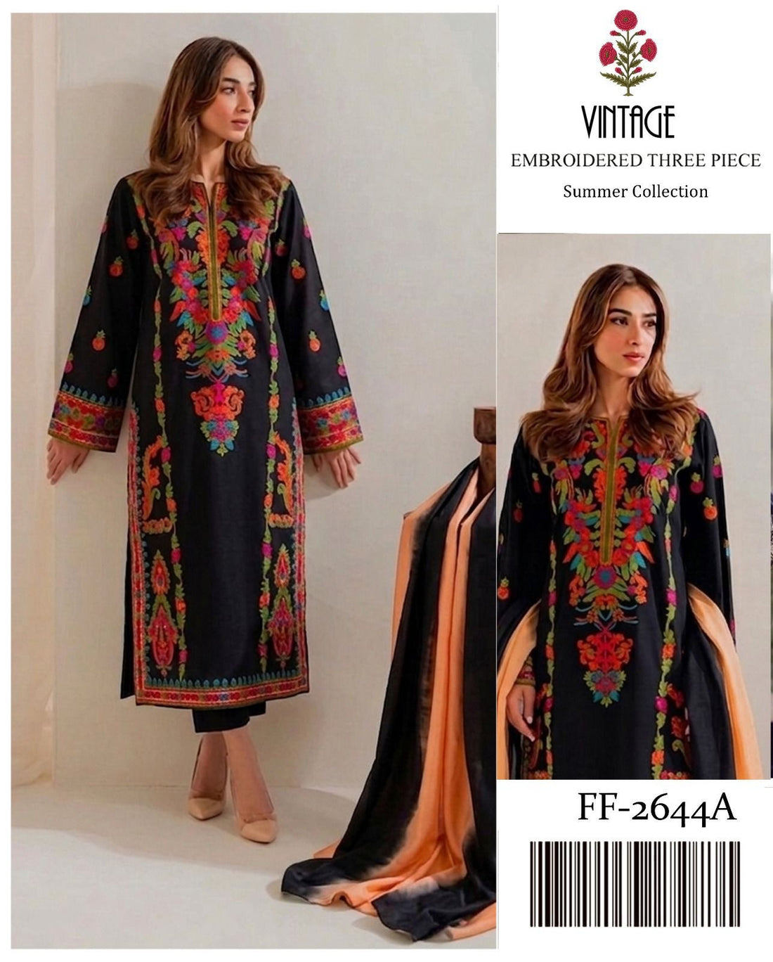Beautiful vintage lawn embroidery dresses available only on Range Paak